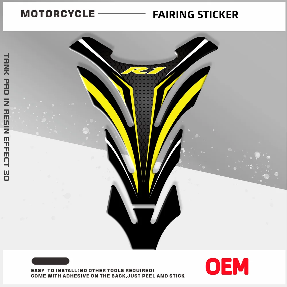 Reflective Sticker Decal Stereo 3D Motorcycle Fuel Tank Pad Cover Protector For YAMAHA R1 YZF1000 YZF-R1