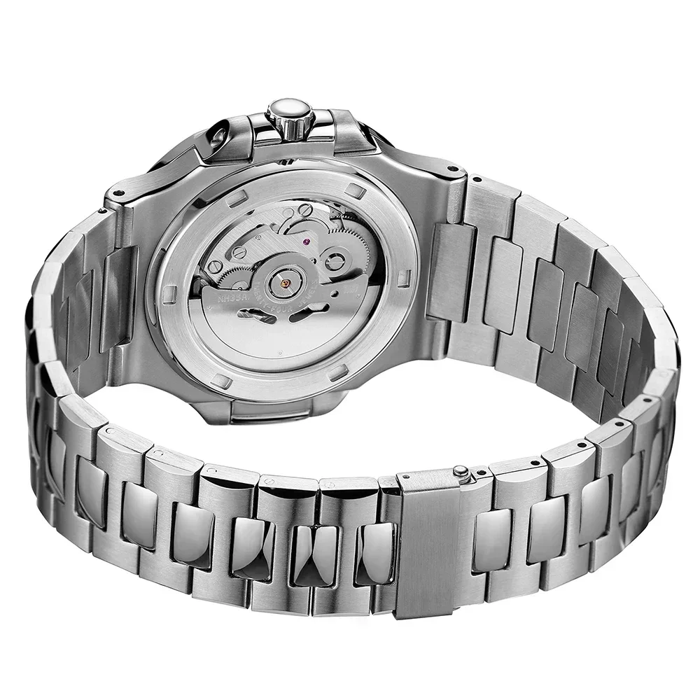 Imagem -04 - Phylida-mens Skeleton Design Relógio Automático Mostrador Cinza Bgw9 Lume Edição Especial Relógio de Luxo Nh38a sem Data 5atm wr 40 mm