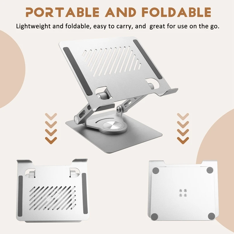 Вращающаяся на 360 градусов подставка для ноутбука Эргономичная подъемная подставка Подставка для планшета Охлаждающая подставка Вращающаяся настольная подставка для планшета
