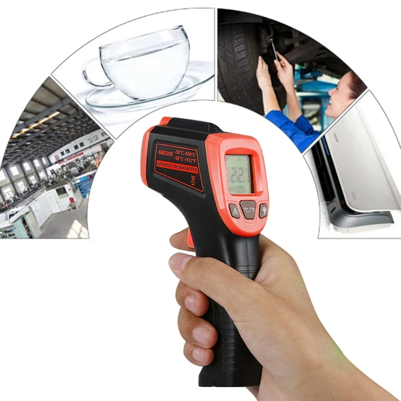 Portable Non-Contact Pyrometer Industrial  ser Thermometer  High Temp  Thermometer -50~600℃  -58~1112℉