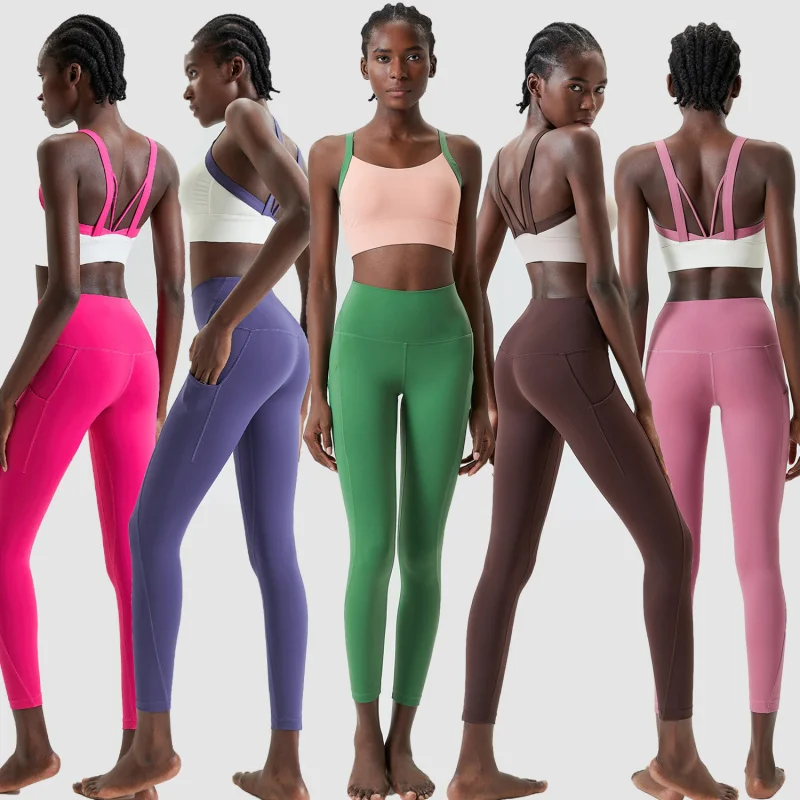 FUBEIKE Solid Color High Waist Yoga Sport Outfit For Woman Set Plus Size Fitness Running Sportswear Gym Clothes Woman Activewear