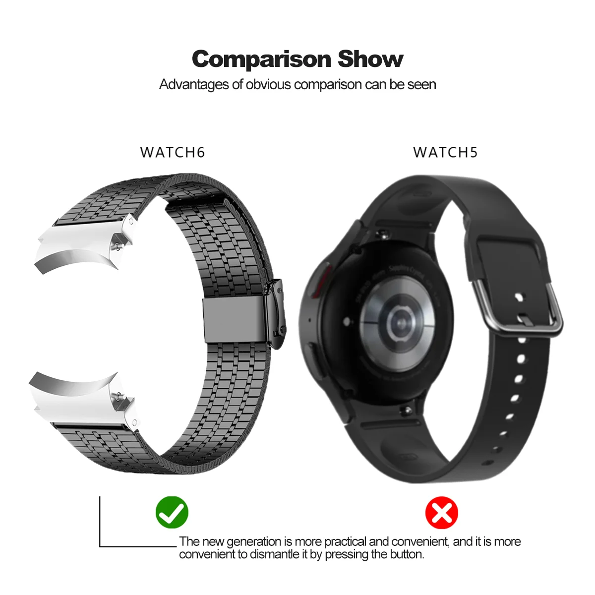 NO Gaps Stainless Steel Strap for Samsung Galaxy Watch Series 6 5 4 40mm 44mm Band for Galaxy 6 Classic 47mm 43mm 5 Pro Bracelet