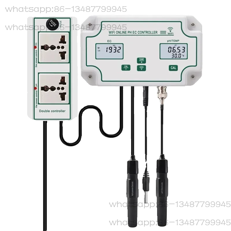 Intelligent WiFi Remote Water Quality Online Detector PH EC Temperature 3 in 1 Tester