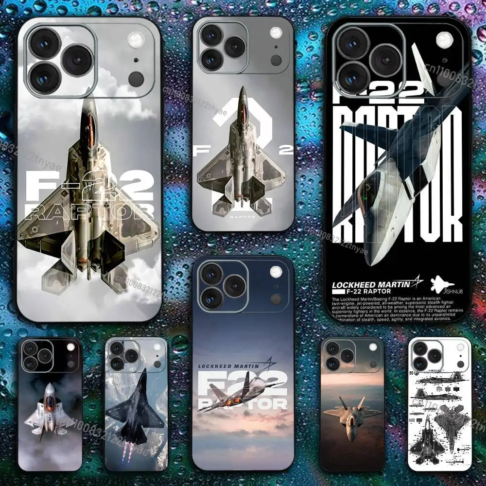 

Cool Pilot F-22 Fighter Phone Case For iPhone 17,16e,16,ProMax,15,14,Plus,13,12,Mini,11,Pro Shockproof Silicone Back Cover