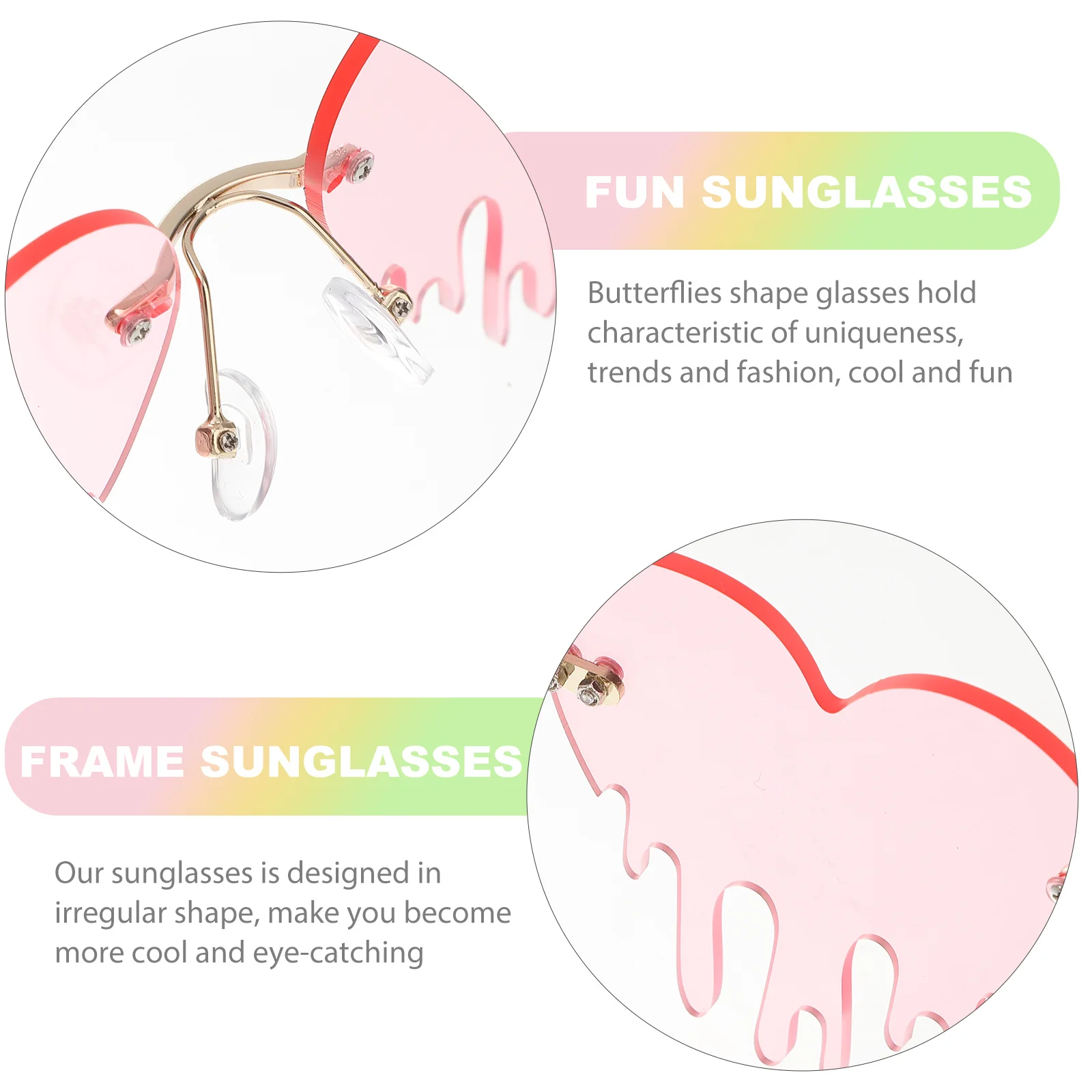 

Chic Heart-Shaped Sunglasses High Quality Frame Elegant Wearable Outdoor Beach Party Decorative Eyewear Fashion Sunglasses