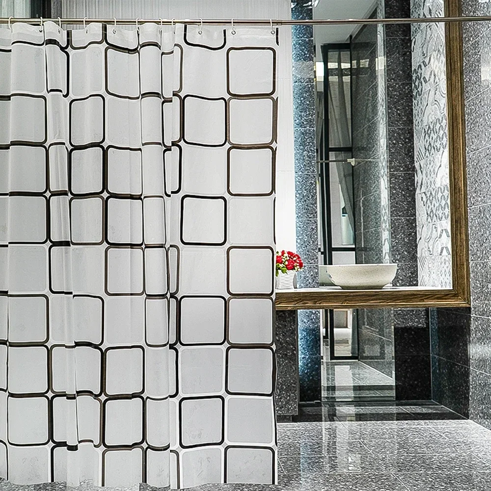 Waterproof Shower Curtain with Hooks