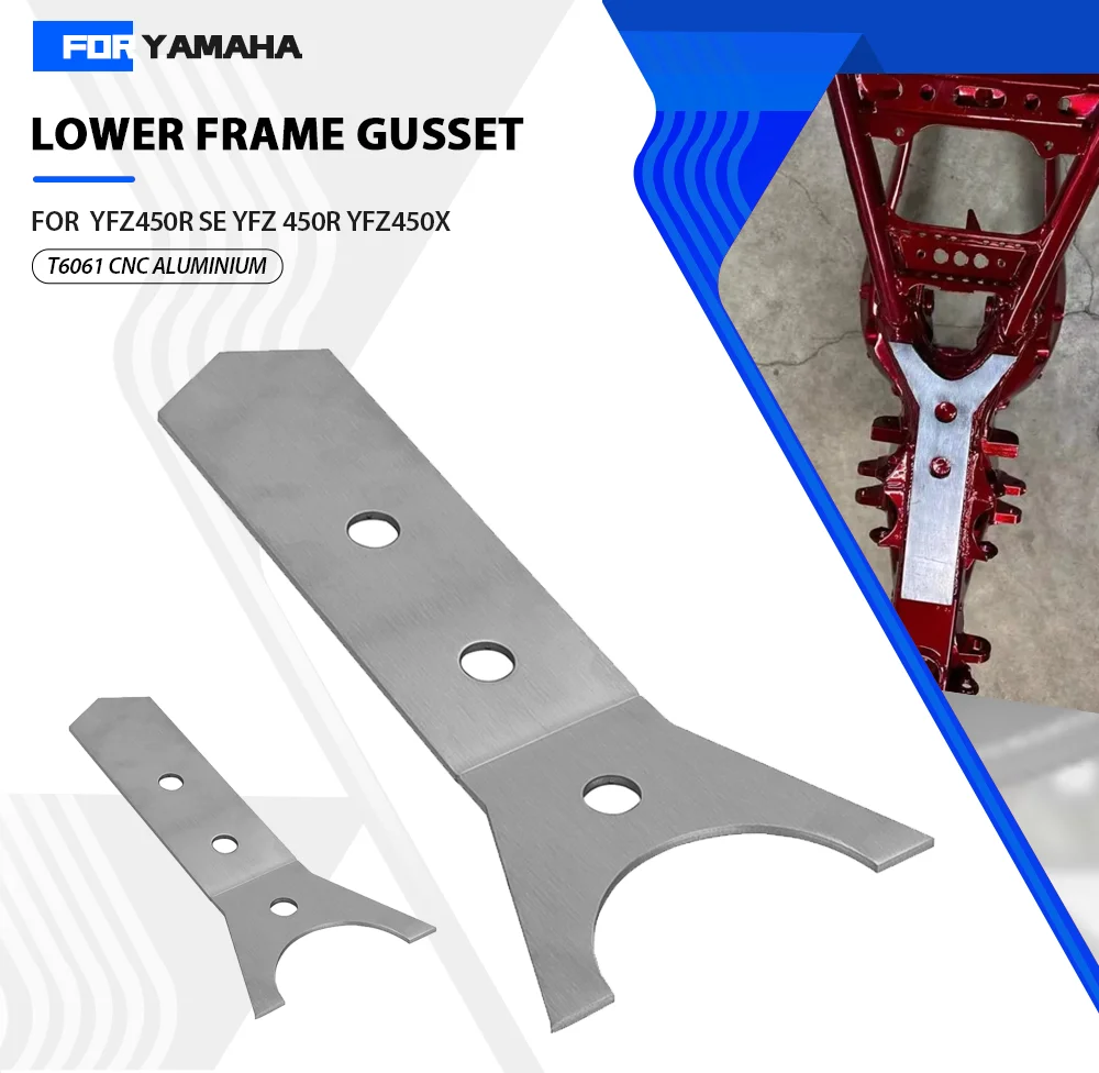 For Yamaha YFZ450R SE YFZ 450R 2009-2017 2018 2019 2020 2021 2022 2023 2024 Motorcycle Lower Frame Gusset Kit YFZ450X 2010-2011