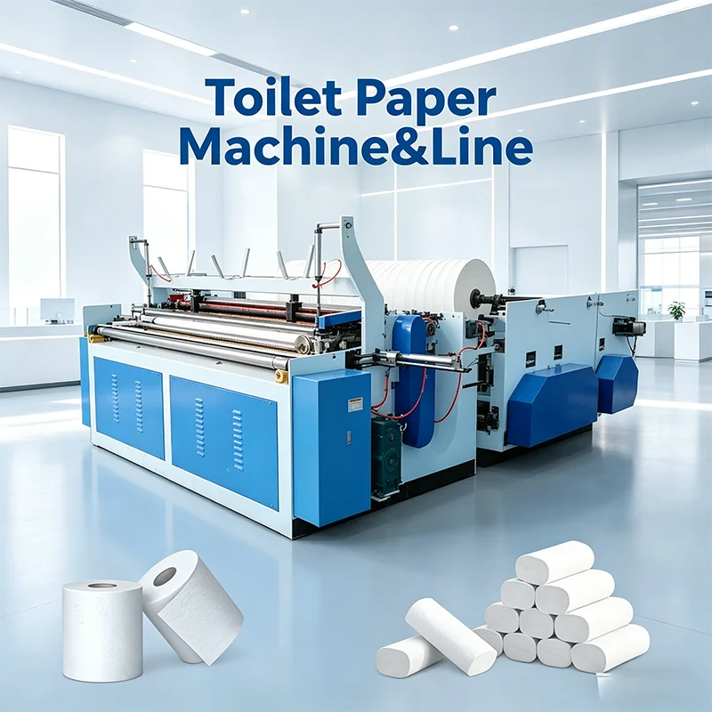 Toilet Tissue Paper Roll Rewinding Making Machine with Embossing Unit