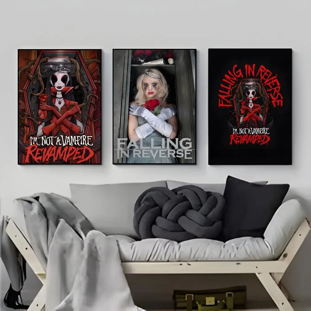 Energetic Rebellious Post-Hardcore F-Falling In Reverse Poster Elegant Indoor Artwork Design & Contemporary Home Decor