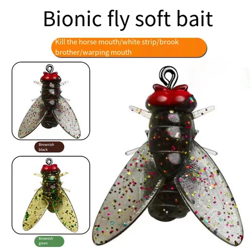 Imagen 2 del producto Nuevo 5-20 piezas Mini cebo de pesca con mosca biónico anzuelo con mosca cebo suave agregar equipo de pesca atractivo de peces para trucha salmón 10/16/20mm