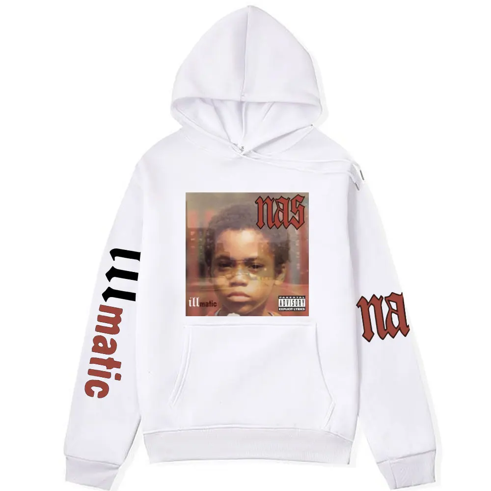 Rapper Nas Illmatic Album Cover Print Hoodies Men Women's Spring Fashion Long Sleeve Sweatshirts Oversized Hoodie Pullover Male