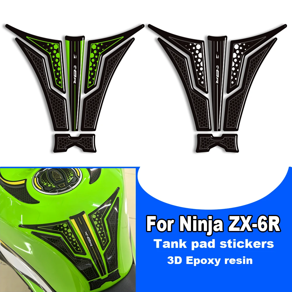 

Для kawasaki Ninja ZX-6R ZX6R ZX-6R 2025-26 3D гелевые наклейки на топливный бак, лобовое стекло, защита от краски мотоцикла, наклейка