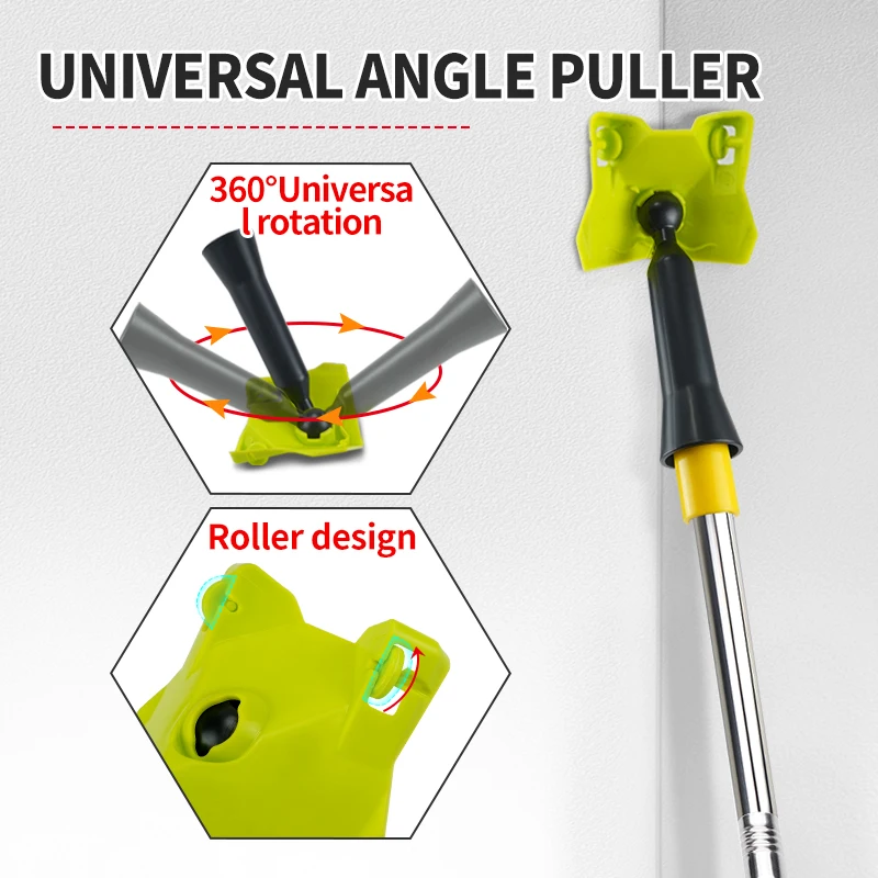 Drywall Corner Scraper Putty Finisher Stucco Shovel Spatula Spade for Floor Wall with Portable Retractable Roller Extension Pole