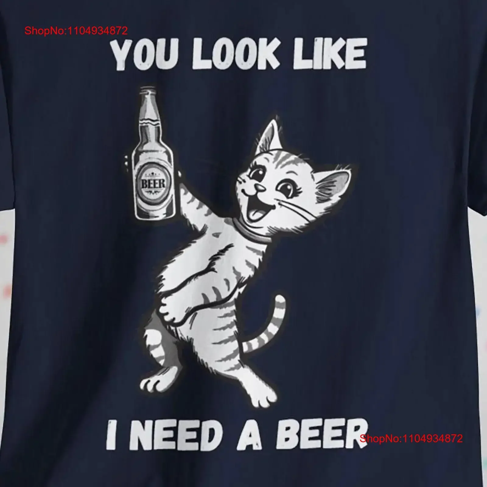 تي شيرت مضحك للبيرة يبدو وكأنني بحاجة إلى حفلة قطة للشرب من القطن الثقيل العتيق المغسول أنيق ومريح ومتعدد الاستخدامات #1