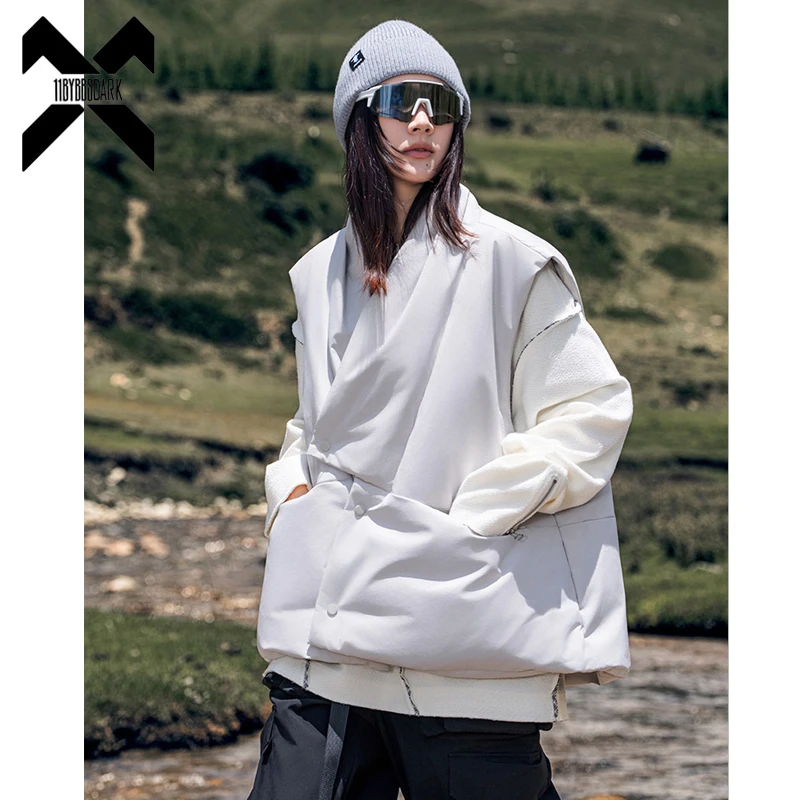 

2025 Winter Fashion Down Vest Men Women Functional Warm Down Coat 90% White Duck Jacket Sleeveless Couple Techwear