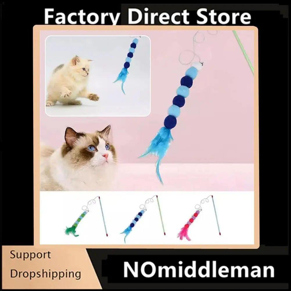 

Extendable Fishing Rod Toy Cats Interactive Set Magic Wand Fishing Pole Teaser Stick Toy Kittens Adult Cats