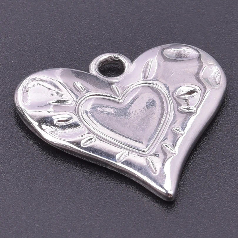 Breloque Metal Love Stainless Steel Flower Pendants For Jewelry Making Earrings Bracelets Headwear DIY Heart Charms Accessories