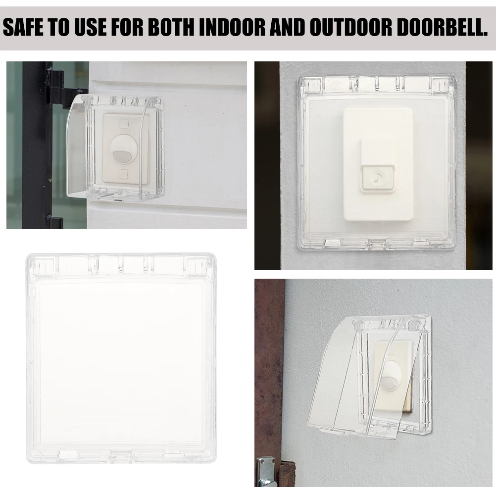 2 Pcs Waterproof Switch Box Doorbell Protector Clear Rain Cover for Outdoor Weatherproof