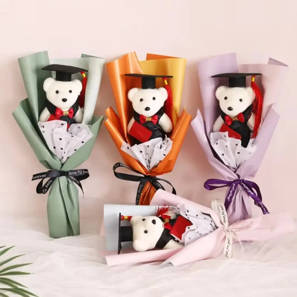 Room Decoration Animal Little Bear Bouquet Stuffed Kawaii Graduation Bear 30cm Cartoon Simulated Bear Bouquet Girlfriends
