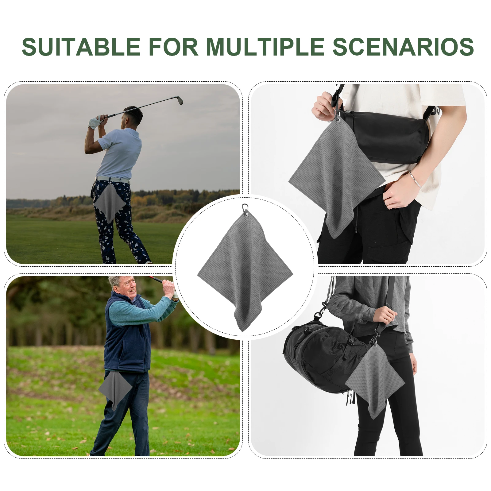 

2pcs 30x30cm Sports Towel Golfing Microfiber Cleaning Portable Breathable Balls Dry Wet Trainers Golfer Accessories