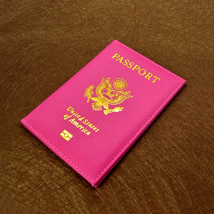 maletas de viaje fundas de pasaporte usa personalizada de EE. UU., accesorios de viaje funda pasaporte , soporte de pasaporte Rosa bonito, billetera de diseñador americano, funda de pasaporte de viaje