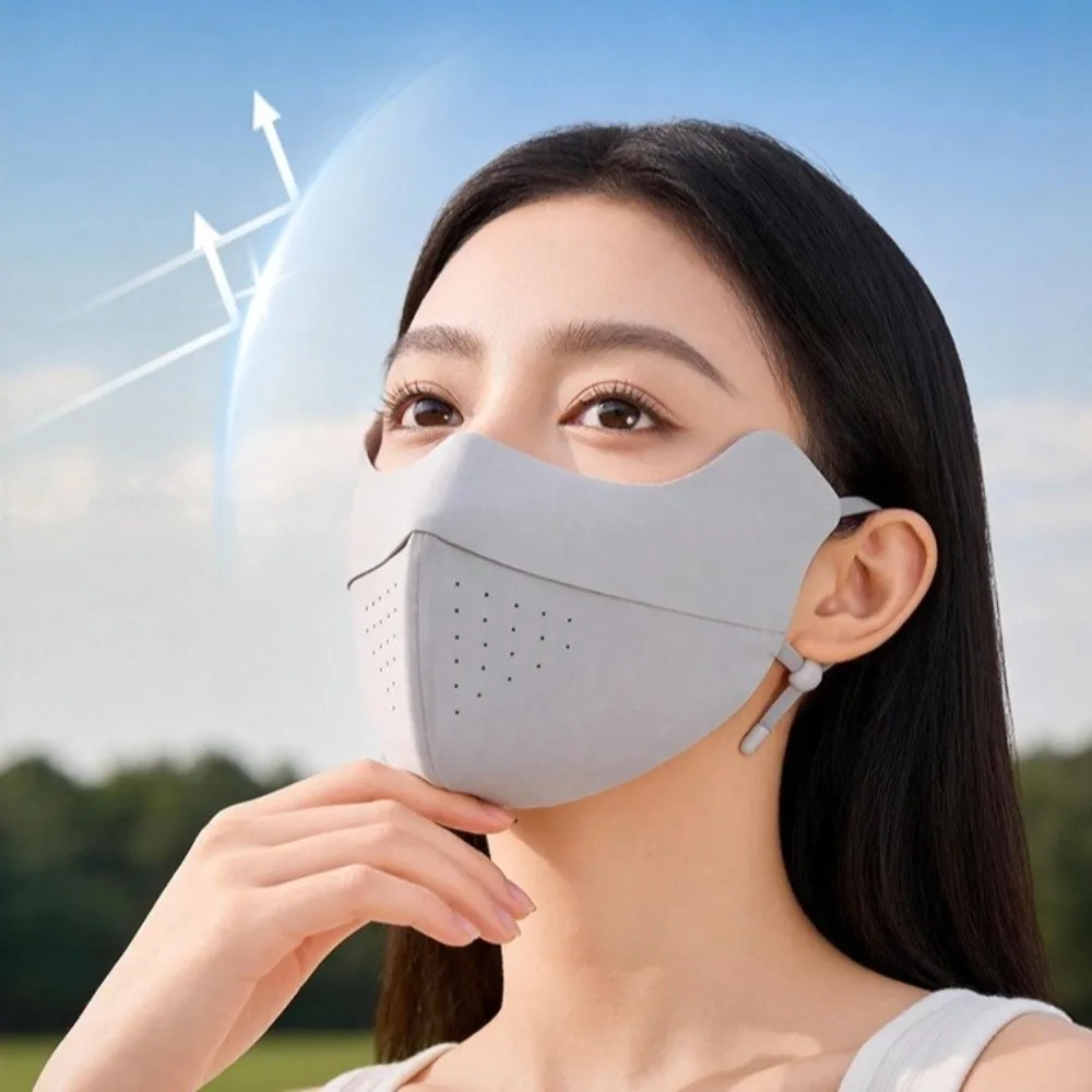 Outdoor Ice Silk Face Mask Verstelbaar anti-UV fietsgezichtsmasker Zonbescherming Ademend sportmasker