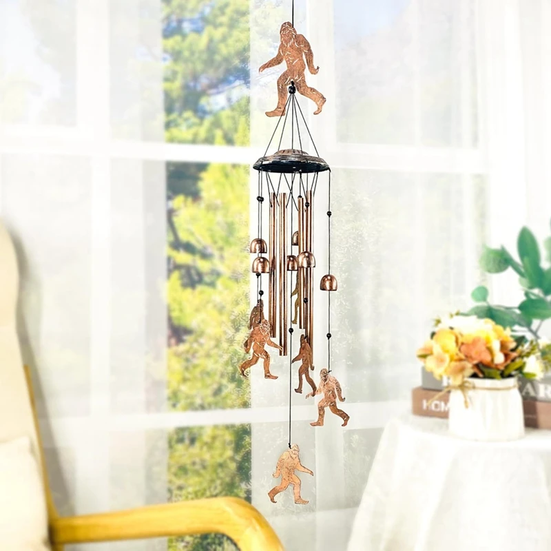 Wind Chime Outdoor Sasquatch Gift, Dark Tone Soothing Melody Wind Chime, Metal Wind Chime Garden Decor