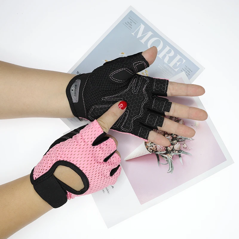 Fahrrad handschuhe für Frauen Männer finger lose Fitness UV-Schutz atmungsaktive Mesh Gym Lang hantel Anti-Rutsch-Sommer Angeln Fahrrad