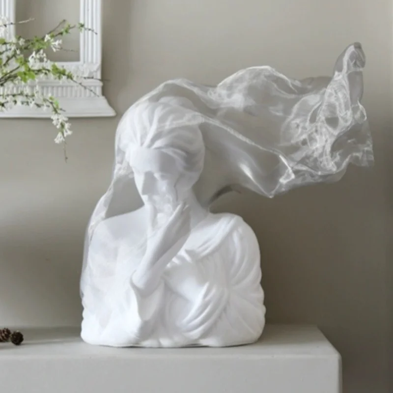 Veil Girl Figurine Aesthetic Living Room Decoration Figurines Creative Home Decorative Ornaments Art Counter Display Sculptures