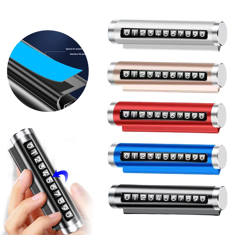 

Car Phone Number Plate Led Lighting Temporary Parking Card Hidden Plates Car Park Stop Sticker Multiple Number Parking Gadgets