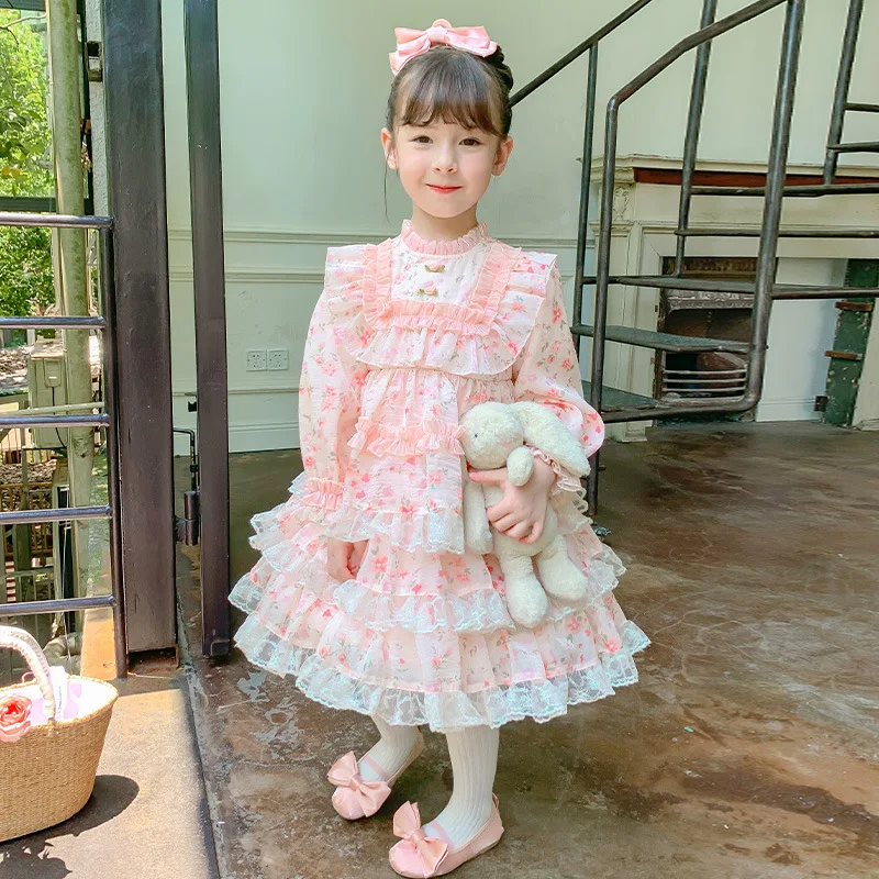 

Girls' new Lolita Princess Dress Cute and sweet puffy yarn children's dress