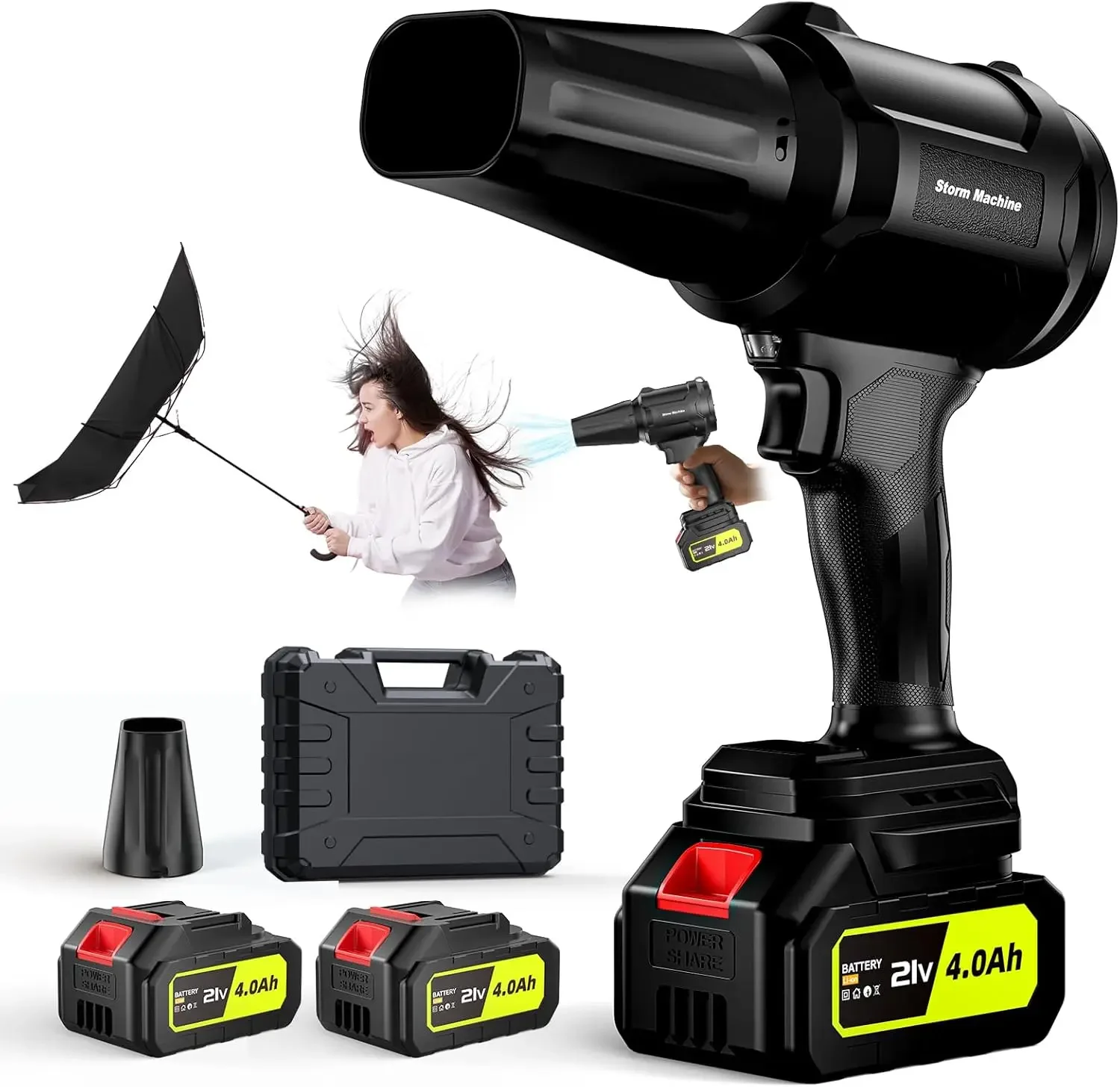 

[Best Seller, Limited Stock!]Cordless Leaf Blower,400000RPM Handheld Leaf Blower with 2X4.0Ah Batteries & Charger,Lightweight Le