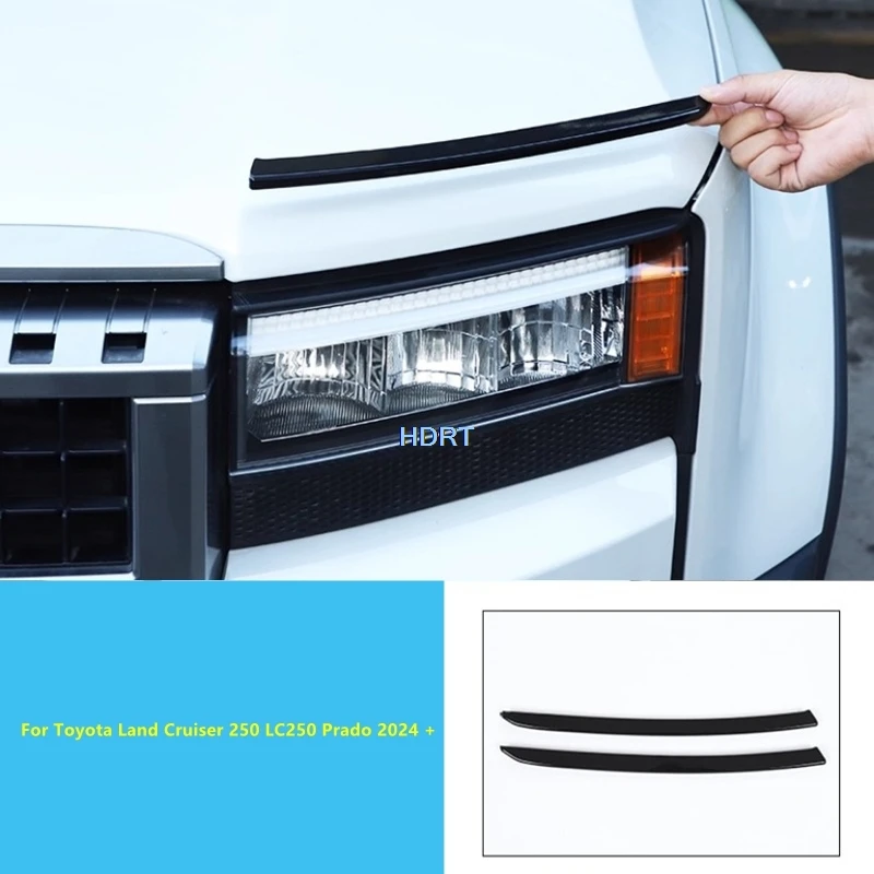 For Toyota Land Cruiser 250 LC250 Prado 2024 + Car Styling Front Head Light Lamp Trim Car Style Protector Decoration Accessories
