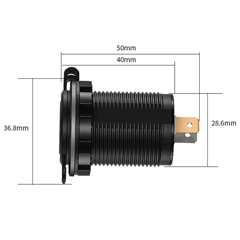 Carregador universal para carro e motocicleta, luz led usb TYPE-C, tomada de energia, cigarro, luz à prova d'água para caminhão, atv, barco