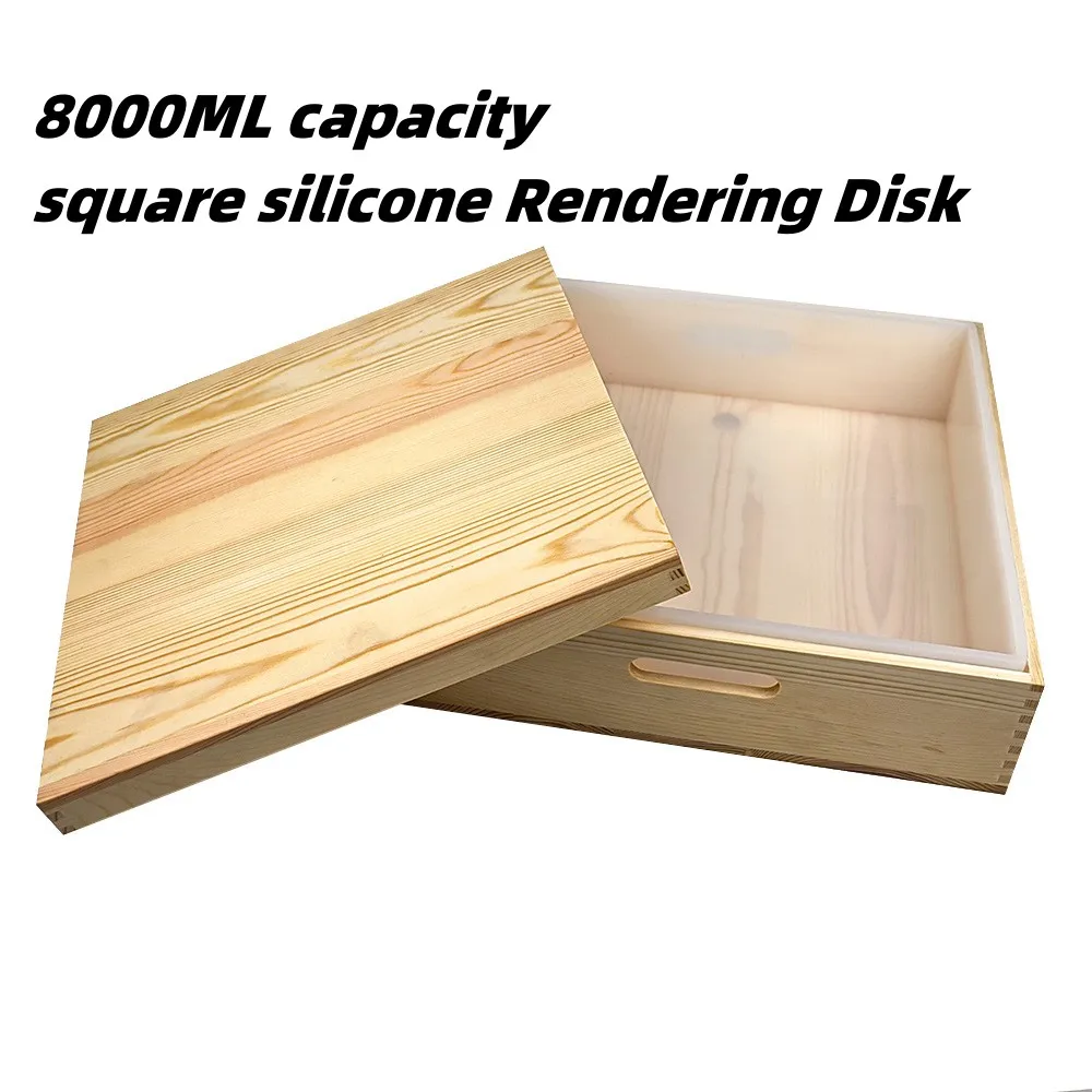 

8L Covered Wooden Box Square Soap Mold+Detachable Inner Lining Handmade Large Capacity Soap Bread Baking Products Silicone Molds