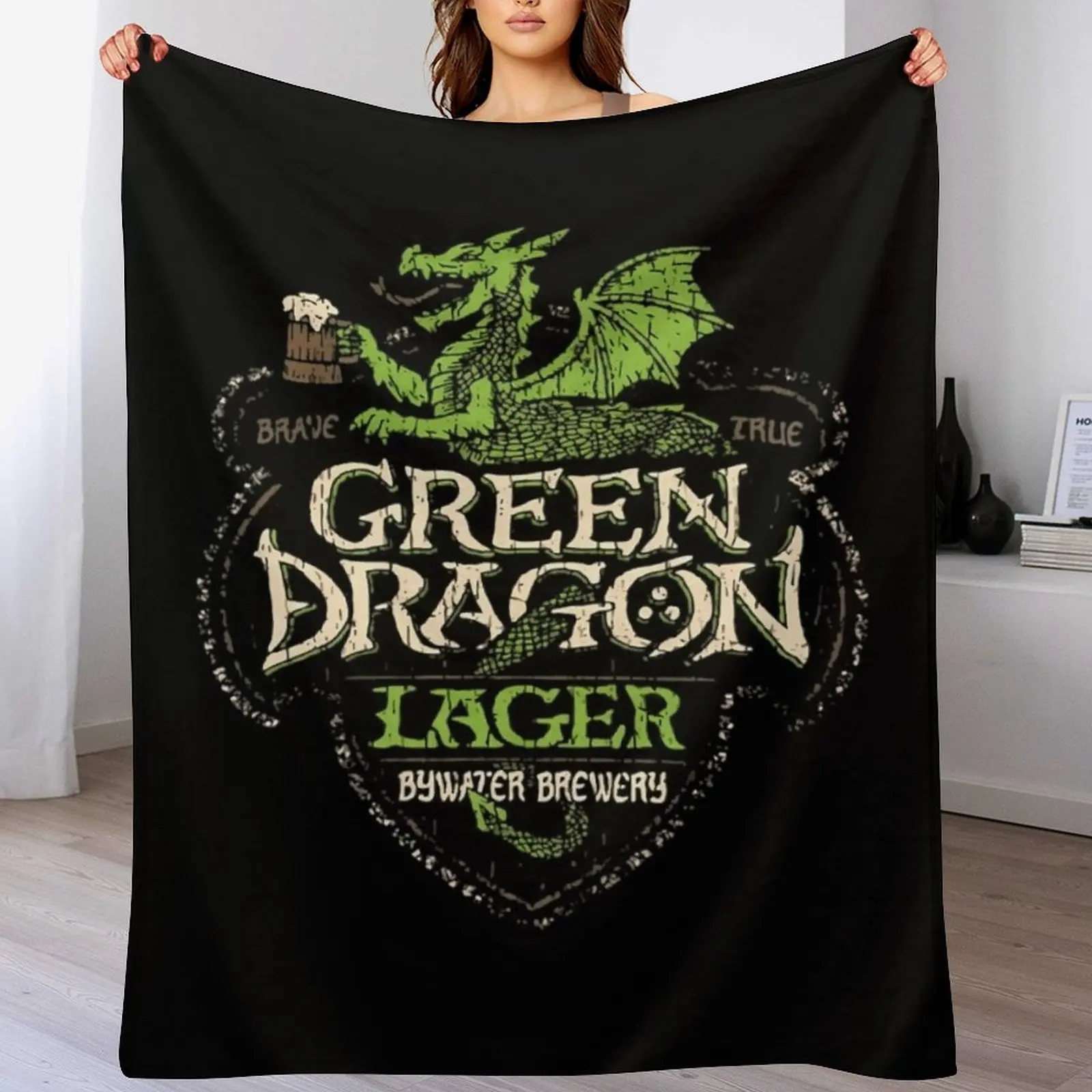 Green Dragon Lager Throw Blanket manga Fashion Sofas Blankets