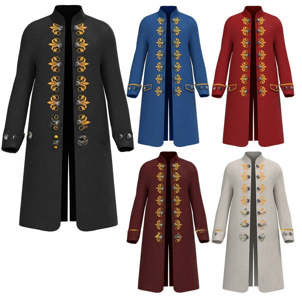 

Gai Mei 2025 New Halloween Costume Medieval Men's Steam Punk Retro Uniform Stage Performance Ethnic Wear Traditional Hanfu Cl...