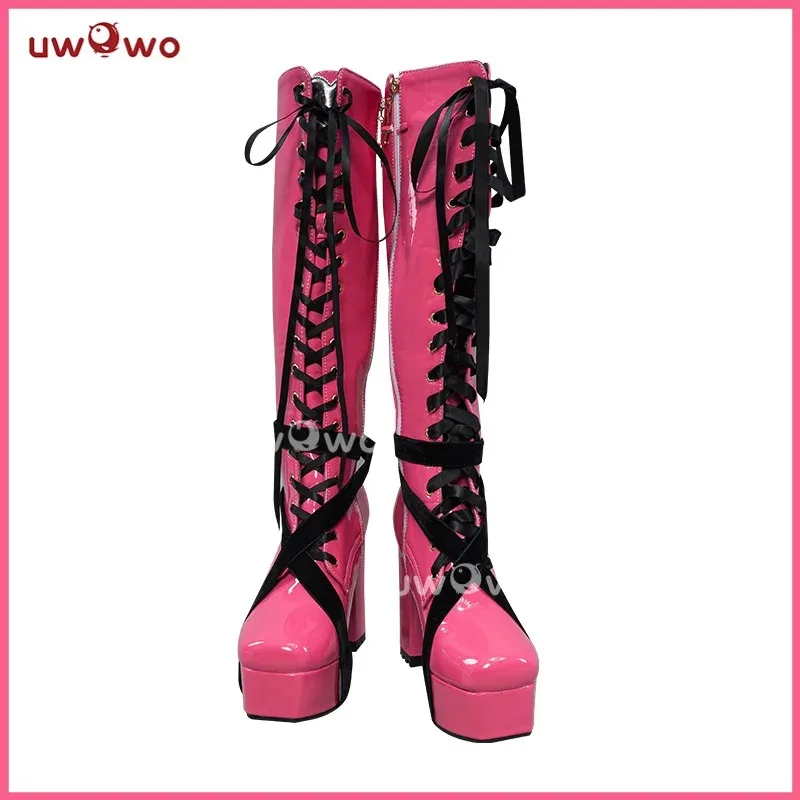 

qq28LQUWOWO Draculauraa Новые ботинки для косплея в стиле аниме на высоком каблуке, размер 35–43, обувь для костюмов на Хэллоуин