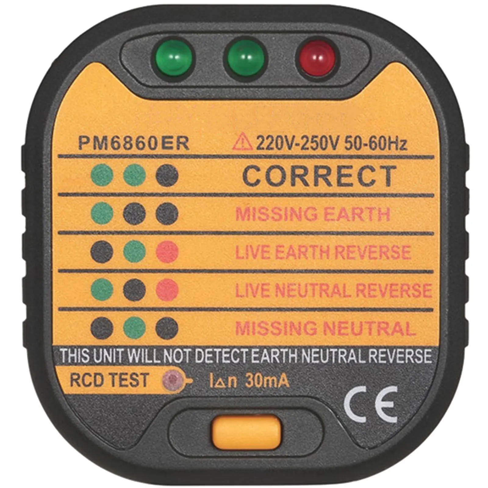 

Safety Tester Status Indicator Reverse Neutral Missing Outlet Circuit Voltage Polarity Tester Socket