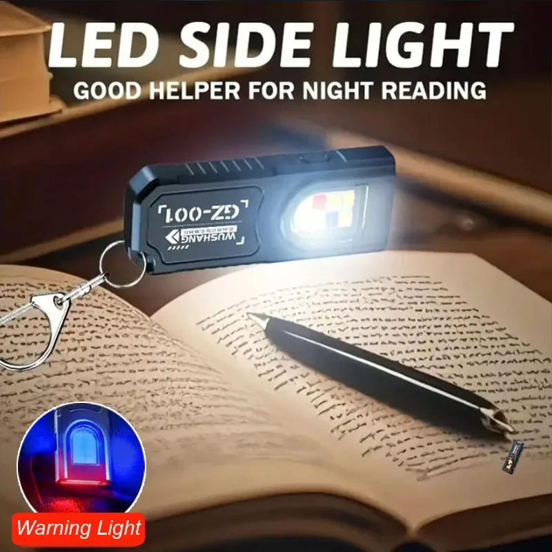 LED Keychain Flashlight Type C Rechargeable 550LM Portable Mini Torch Pocket Lantern Flood Work Light With Magnet For Emergency