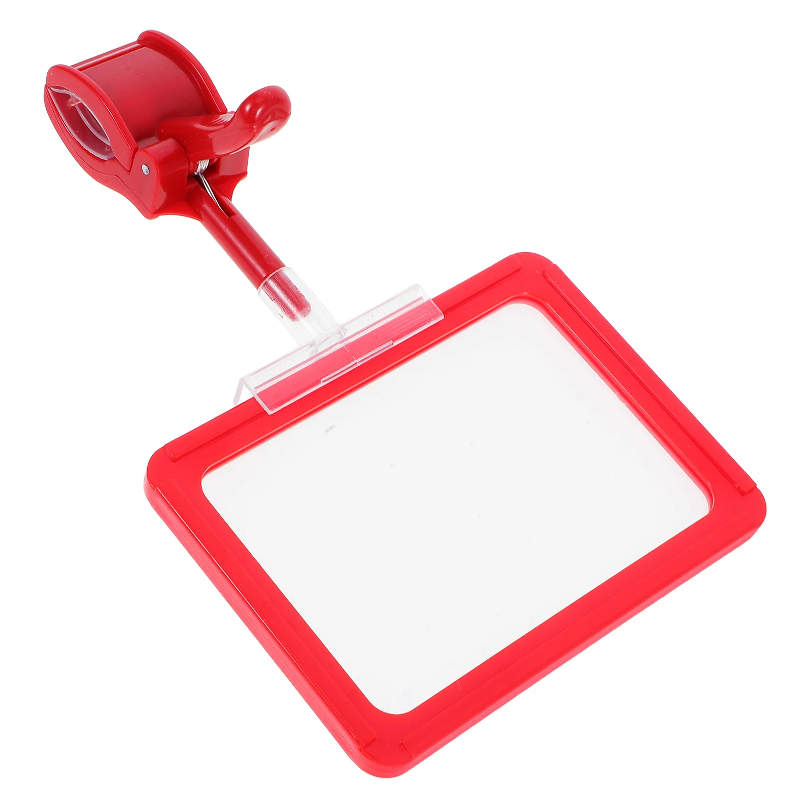 Double Sided Price Tag Hangrail Sign Holder Multi-directional Clips Signage Clamp-on Pvc with Head Display