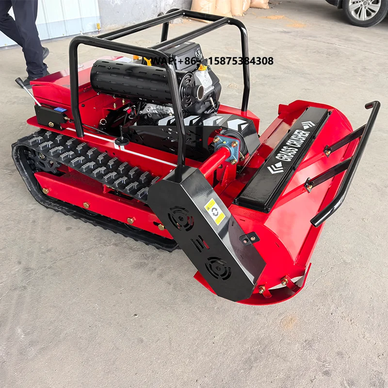 CE EPA Approved 4-Stroke Cordless Smart Lawn Mower 200mm Crawler Remote Control