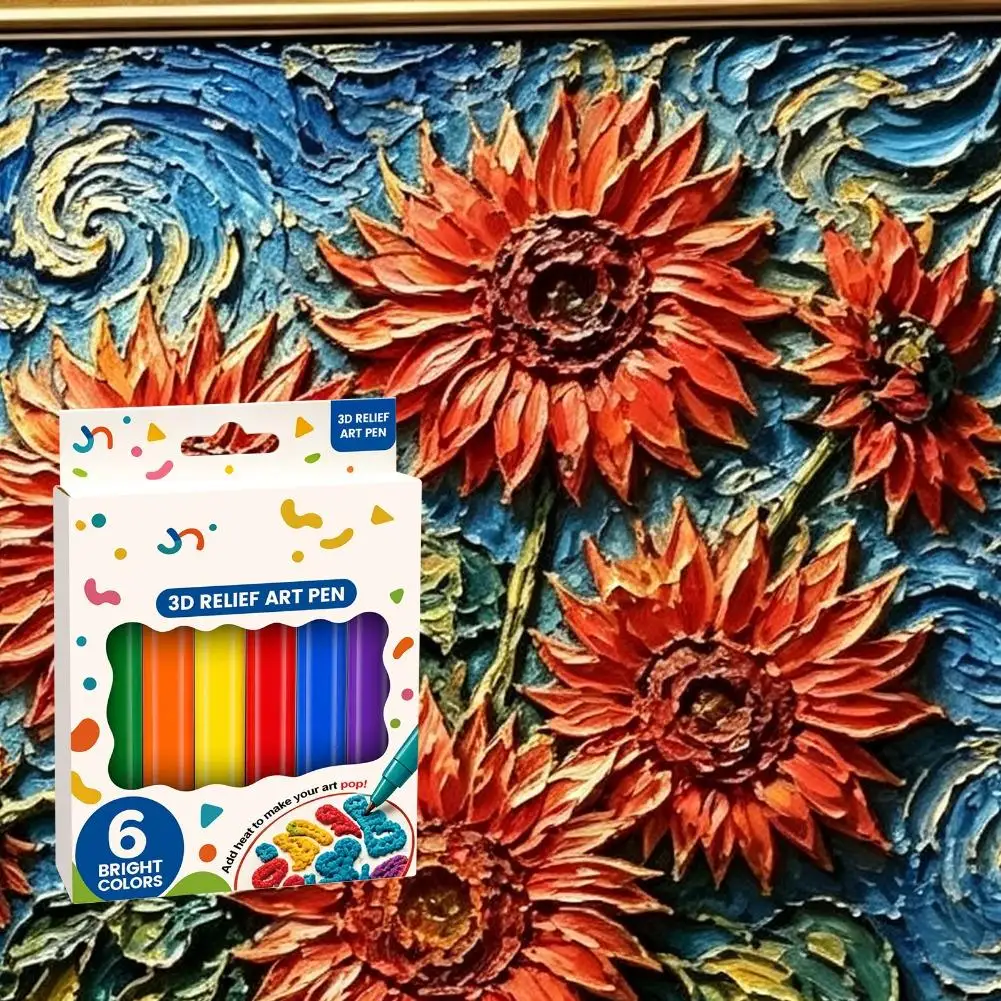 Popcorn Expansion Drawing Pens Smooth Quick Dry 3D Art Markers for Notebook Scrapbook Greeting Cards and Handmade Decoration