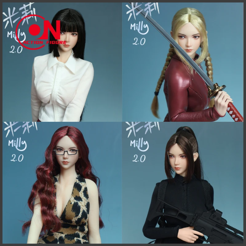 

2026 Q3 JKTOYS 1/6 Scale K-016 Asian Beauty Milly 2.0 Movable Eyes Head Sculpt Model Fit 12" Female Soldier Action Figure Body
