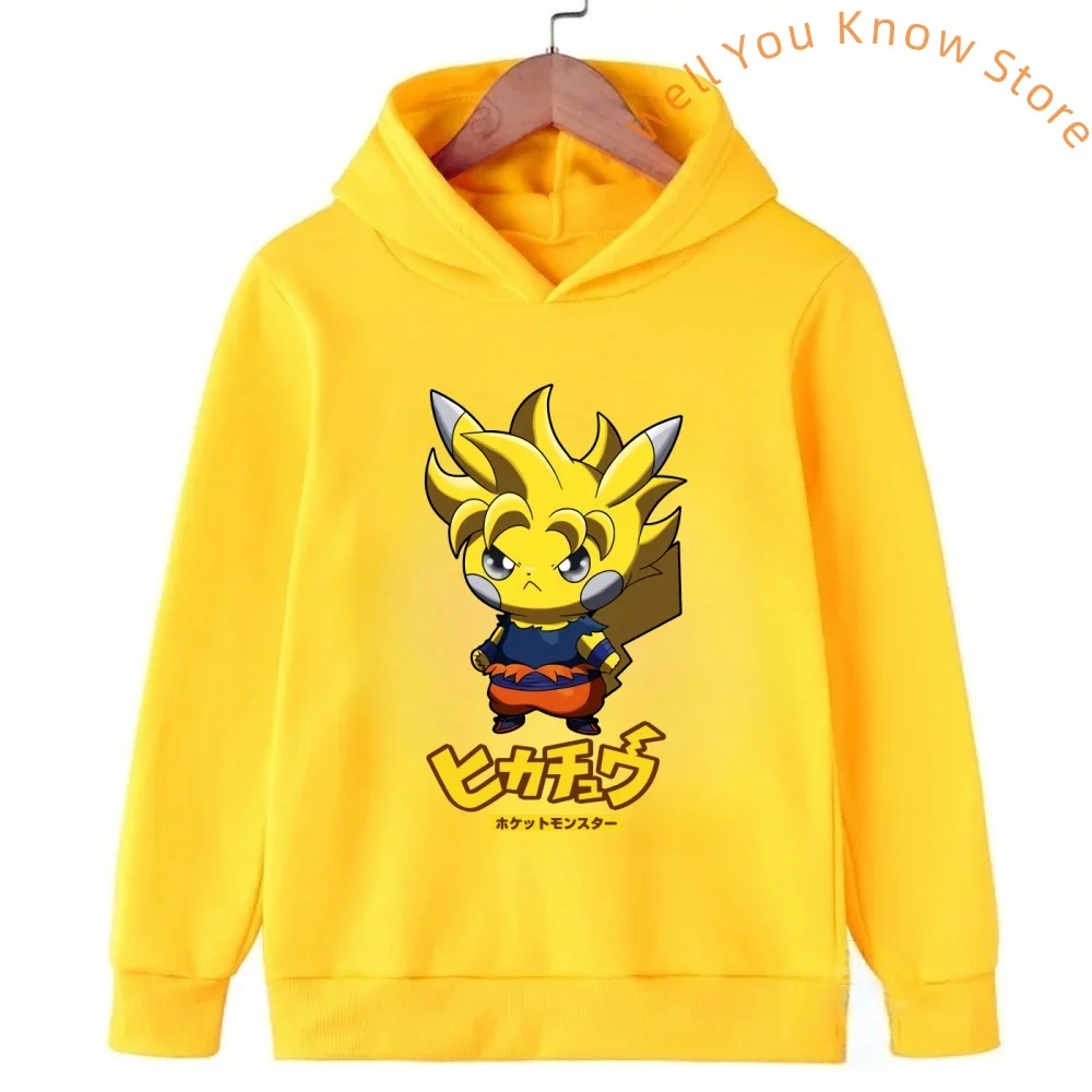 Sweat-shirt imprimé dessin pour enfants sweats capuche Pikachu combinaison de pour garçons et filles Y-Pokemon mode pour enfants