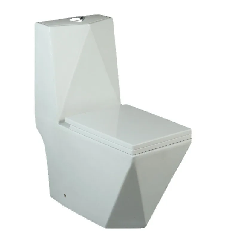 Foreign trade export one-piece toilet diamond-shaped toilet Chaozhou bathroom flush toilet water-saving household