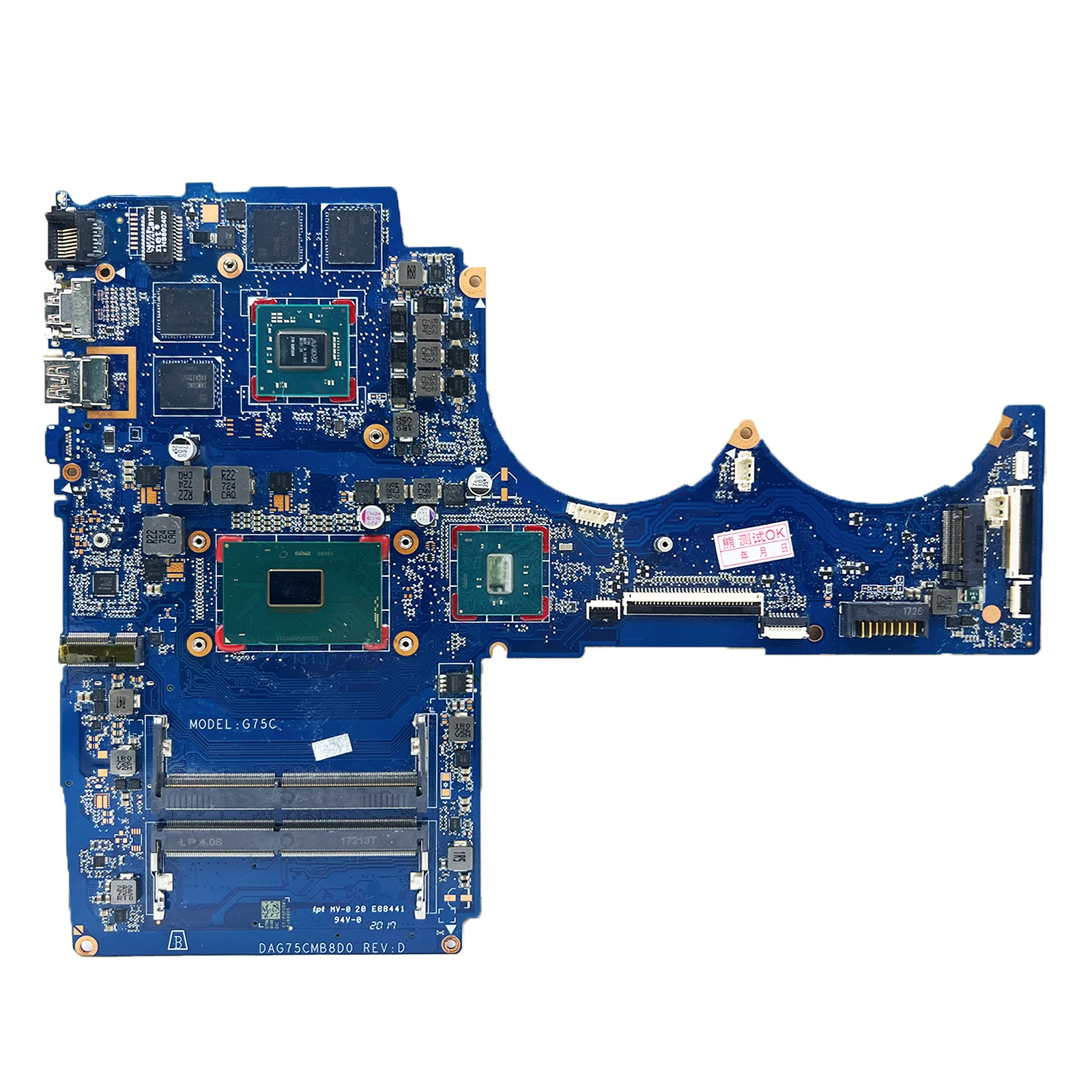 DAG75CMB8D0 For HP 15-CB 15T-CB Laptop Mainboard 926309-601 With i5-7300HQ CPU V2G Notebook Motherboard