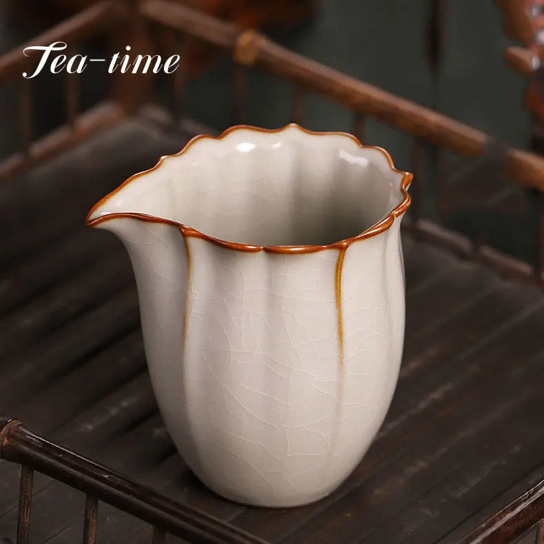 Retro Ru Kiln Ceramic Fair Cup Open Piece Can Raise Tea Pitcher Ice Cracked Justice Cup Tea Set Divider Tea Ceremony Accessories