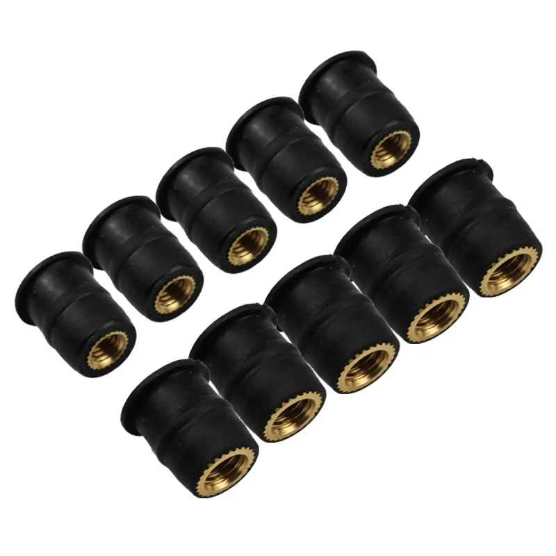 Rubber Nut M4 M5 M6 Brass Nut for ATV Motorcycle Modified Windshield Expansion Rubber Well Nut Rivet Fastener
