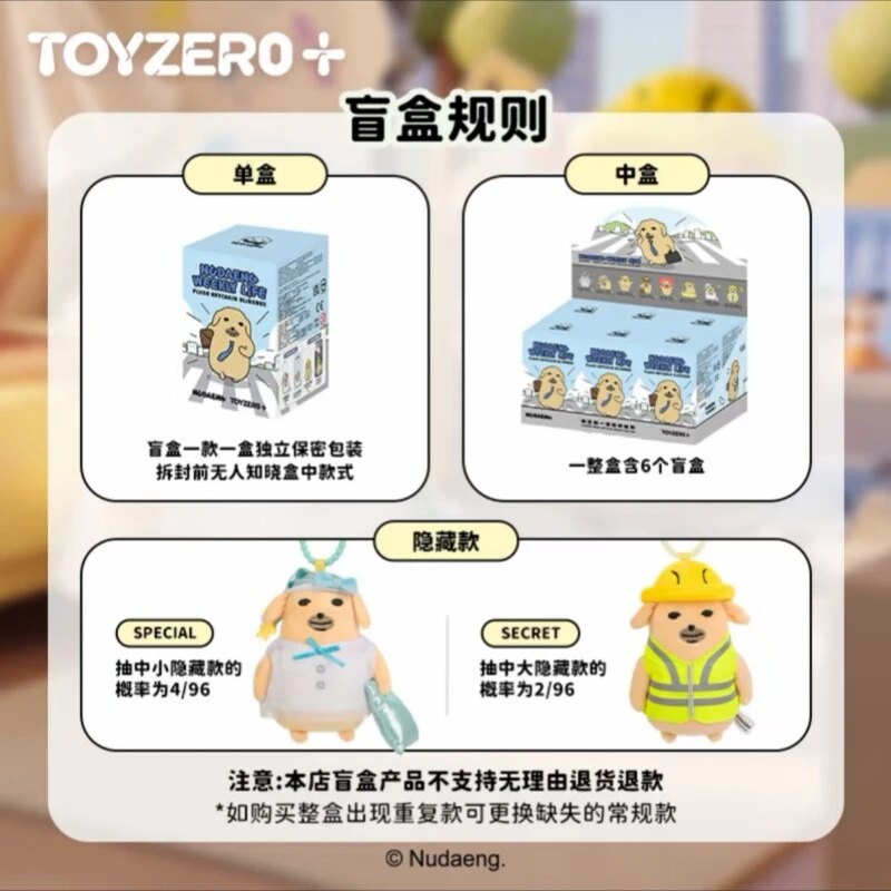 New Nudaeng‌ Weekly Life Plush Keychain Blind Box Cute Figure Doll Pendant Fun Desktop Decoration Surprise Bag Charm Toys Gifts view 6